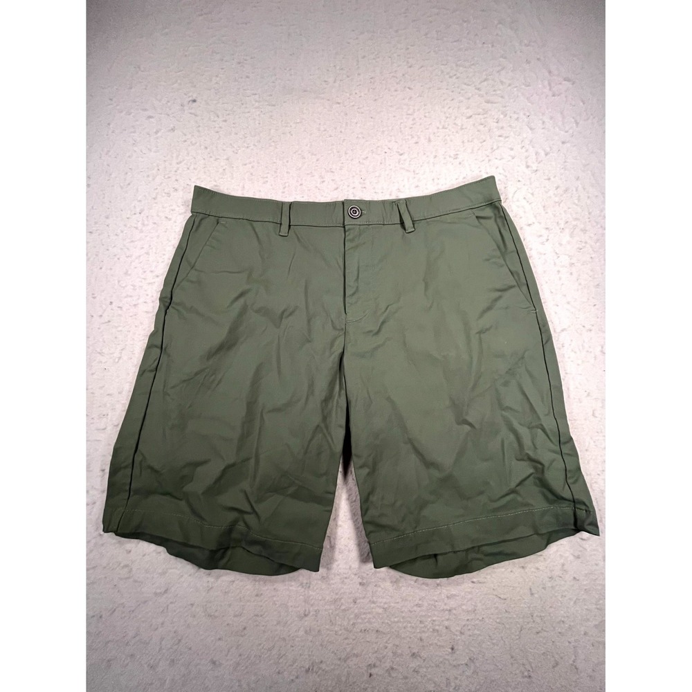 English Laundry Chino Shorts Mens 34 Green Cotton Stretch Flat Front Golf Casual